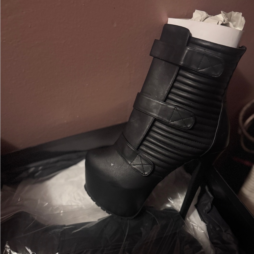 Black High Heel Ankle Boots